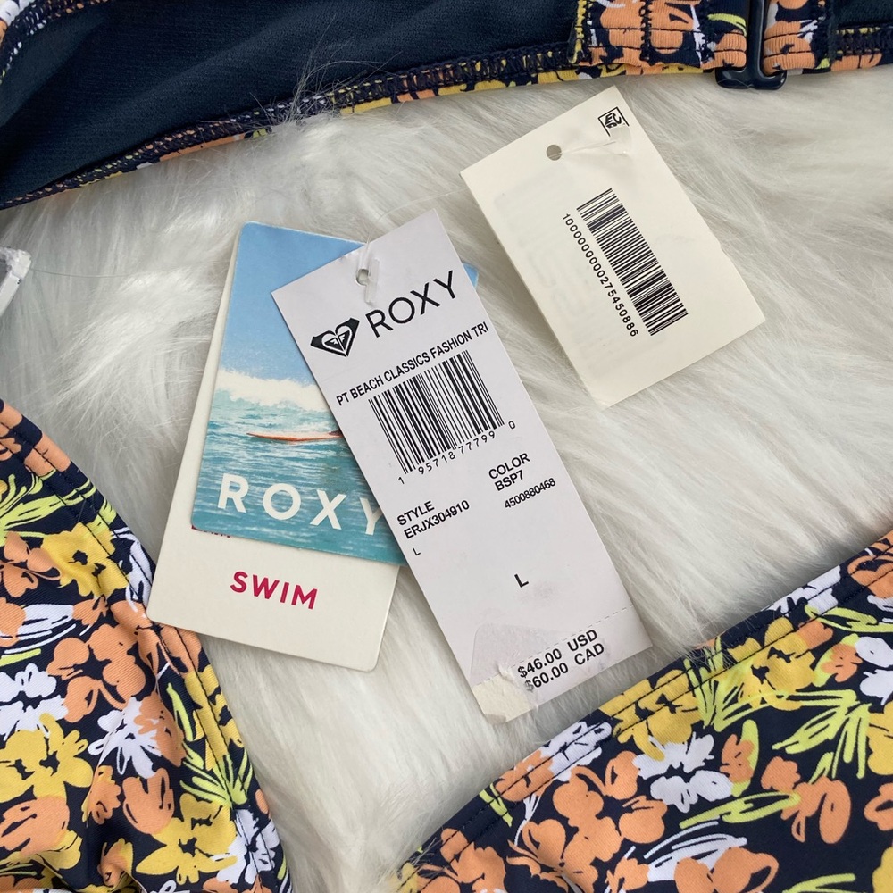Nwt Roxy juniors floral bikini top size large - Picture 4 of 4